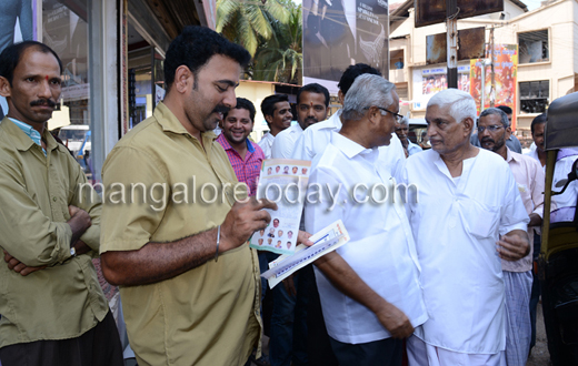 MLA Lobo campaigns for Poojary at Alake, New Chitra Talkies area